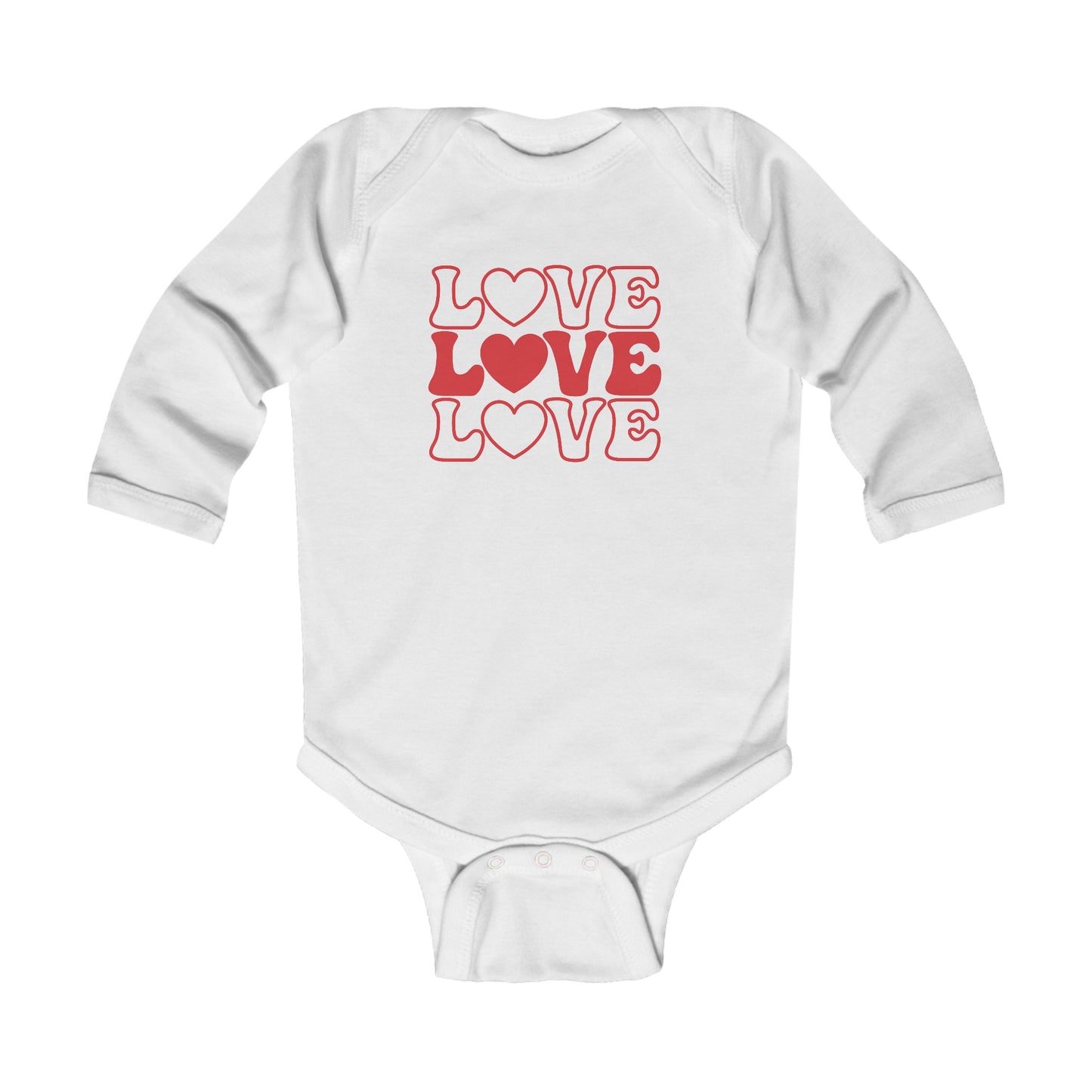 Love Love Love - Infant Long Sleeve Bodysuit