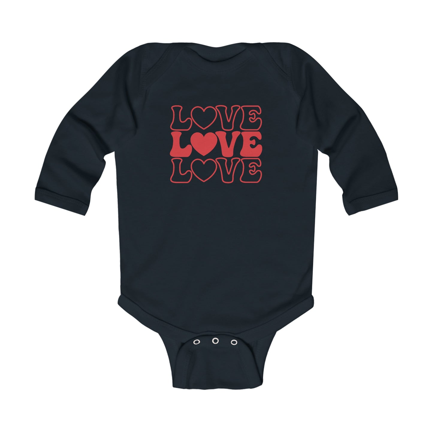 Love Love Love - Infant Long Sleeve Bodysuit