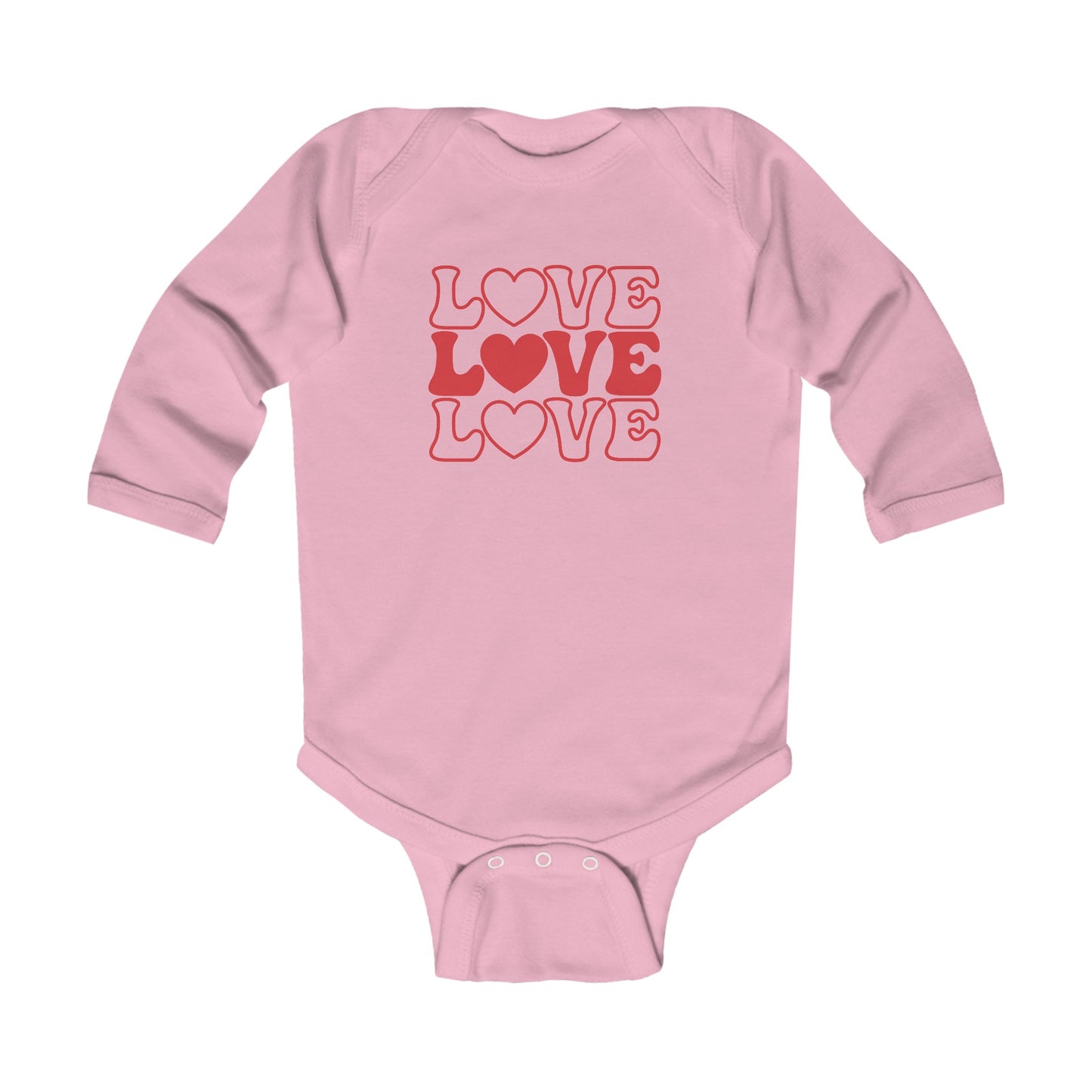Love Love Love - Infant Long Sleeve Bodysuit