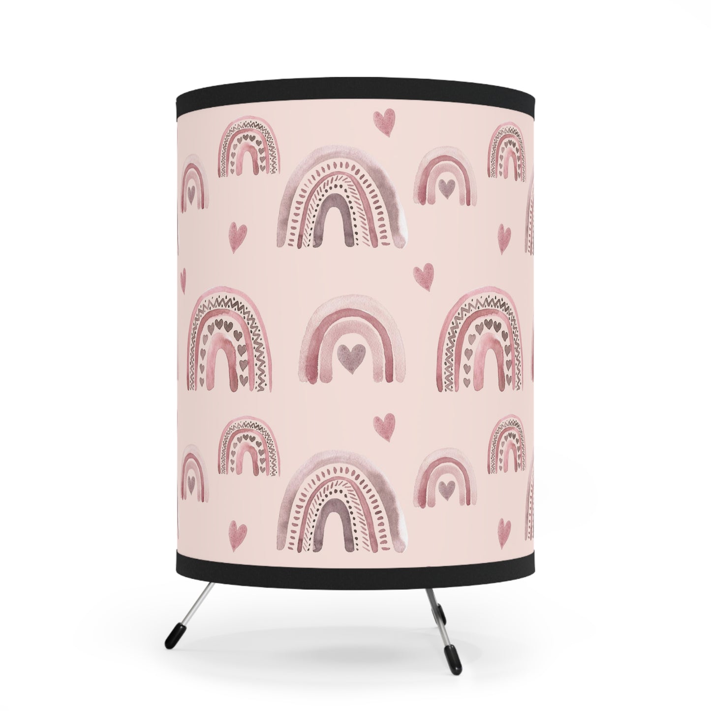 Pink Boho Rainbow Pattern 2 - Tripod Lamp with High-Res Printed Shade, US\CA plug