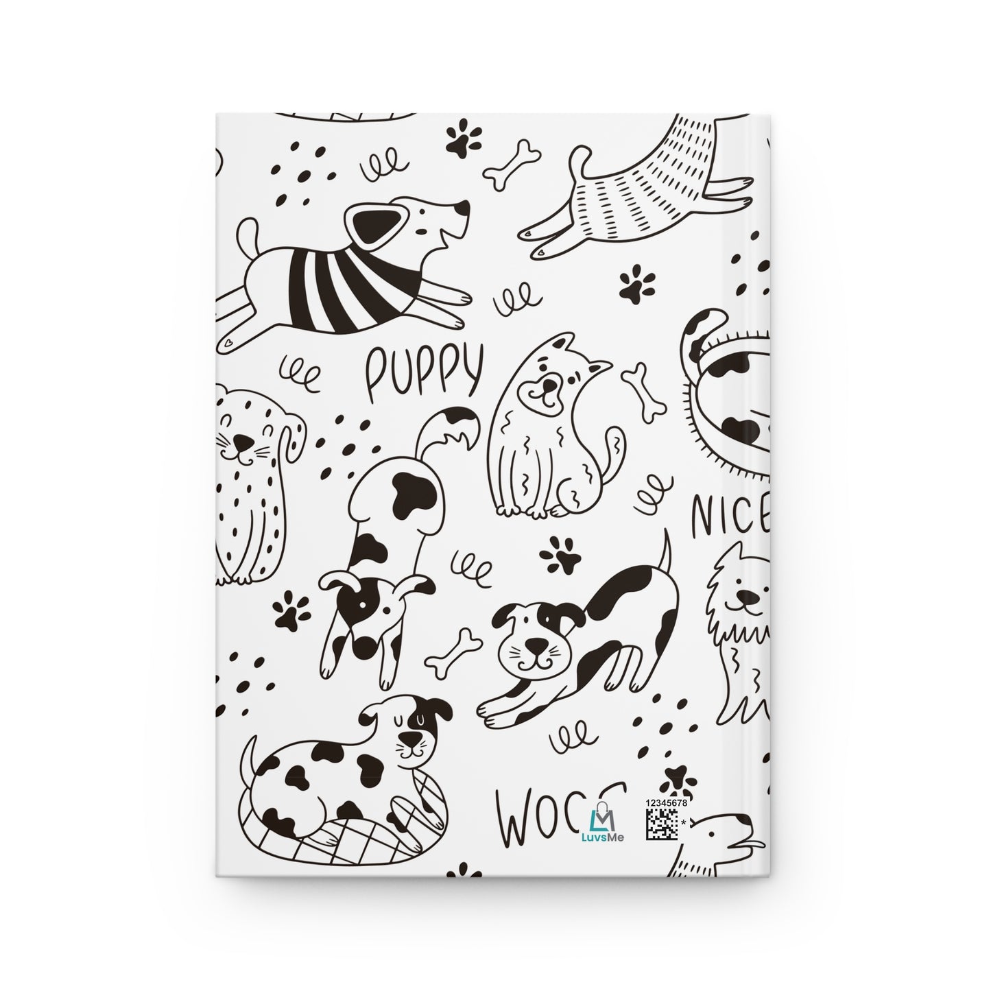 Beautiful Everyday Journaling - Black and White Doodles - Dogs - Hardcover Journal Matte