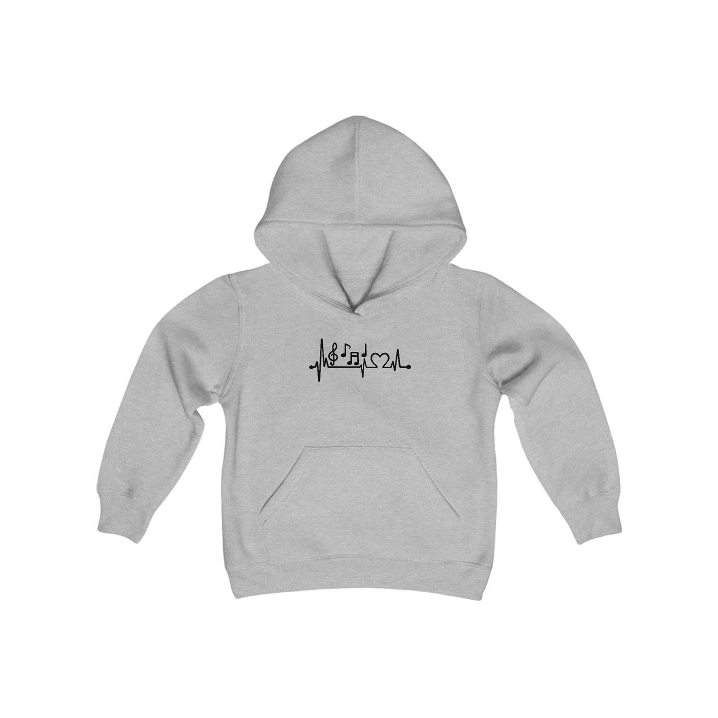 Music Heartbeat - Music Lovers - Music feeds your soul - Inspire - Youth Heavy Blend Hooded Sweatshirt
