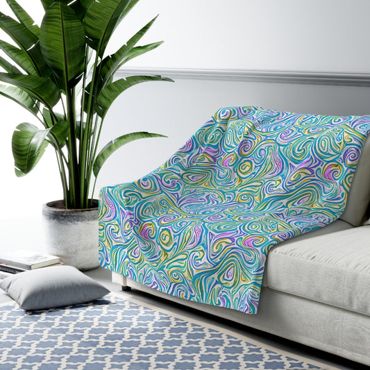 Beautiful, Cozy, Soft - Amazing - Multicolor Watercolor Paisley 11 - Sherpa Fleece Blanket