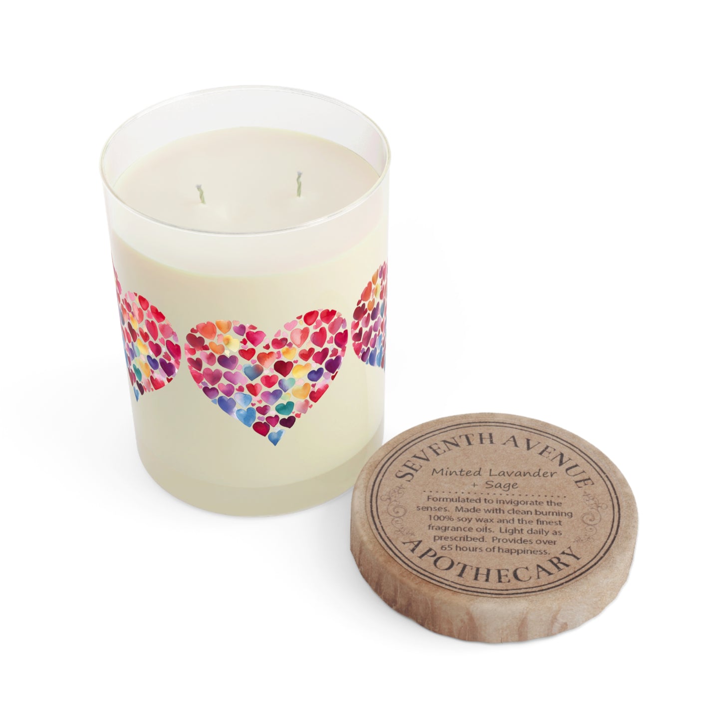 Heart of Hearts - Rainbow - Watercolor - Scented Candle - 11oz
