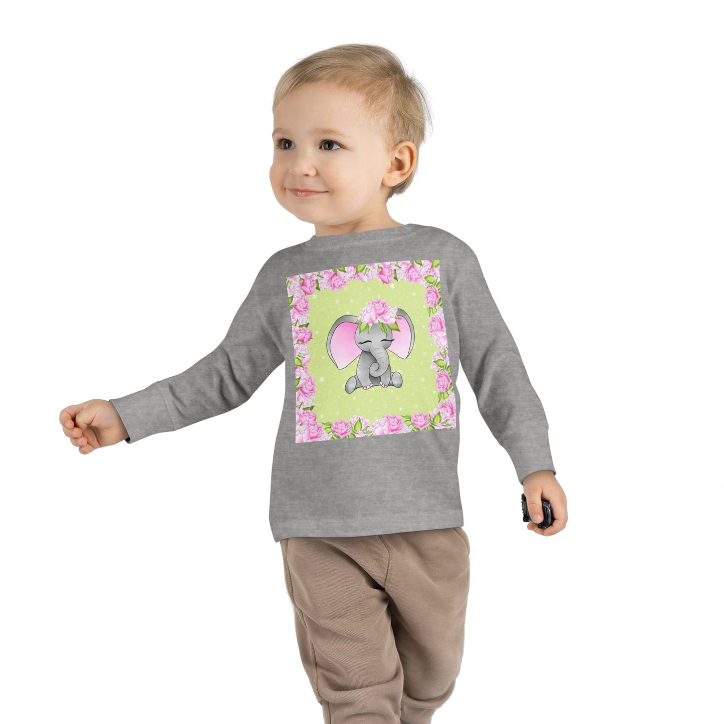 Pink Elephant - Toddler Long Sleeve Tee