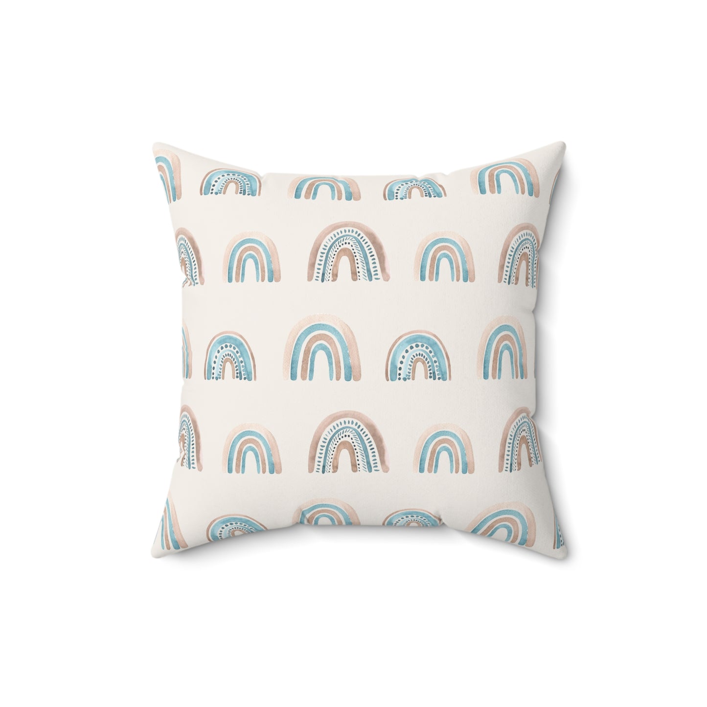 Blue Boho Rainbow Pattern 3 - Faux Suede Square Pillow