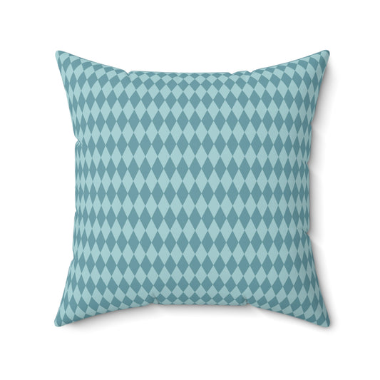 Teal Paris Pattern 18 - Faux Suede Square Pillow