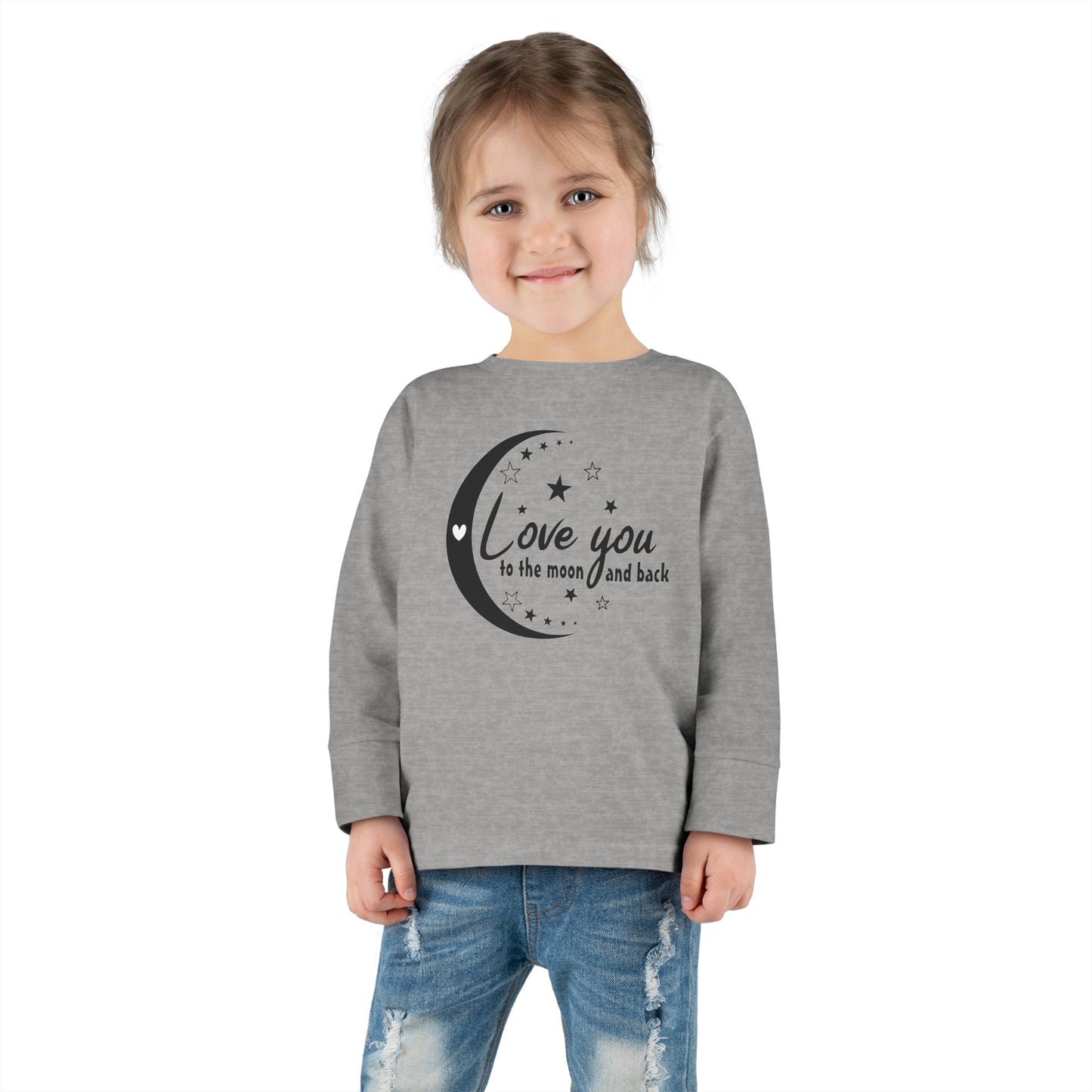 Love You to the Moon and Back - Stars - Heart - Toddler Long Sleeve Tee