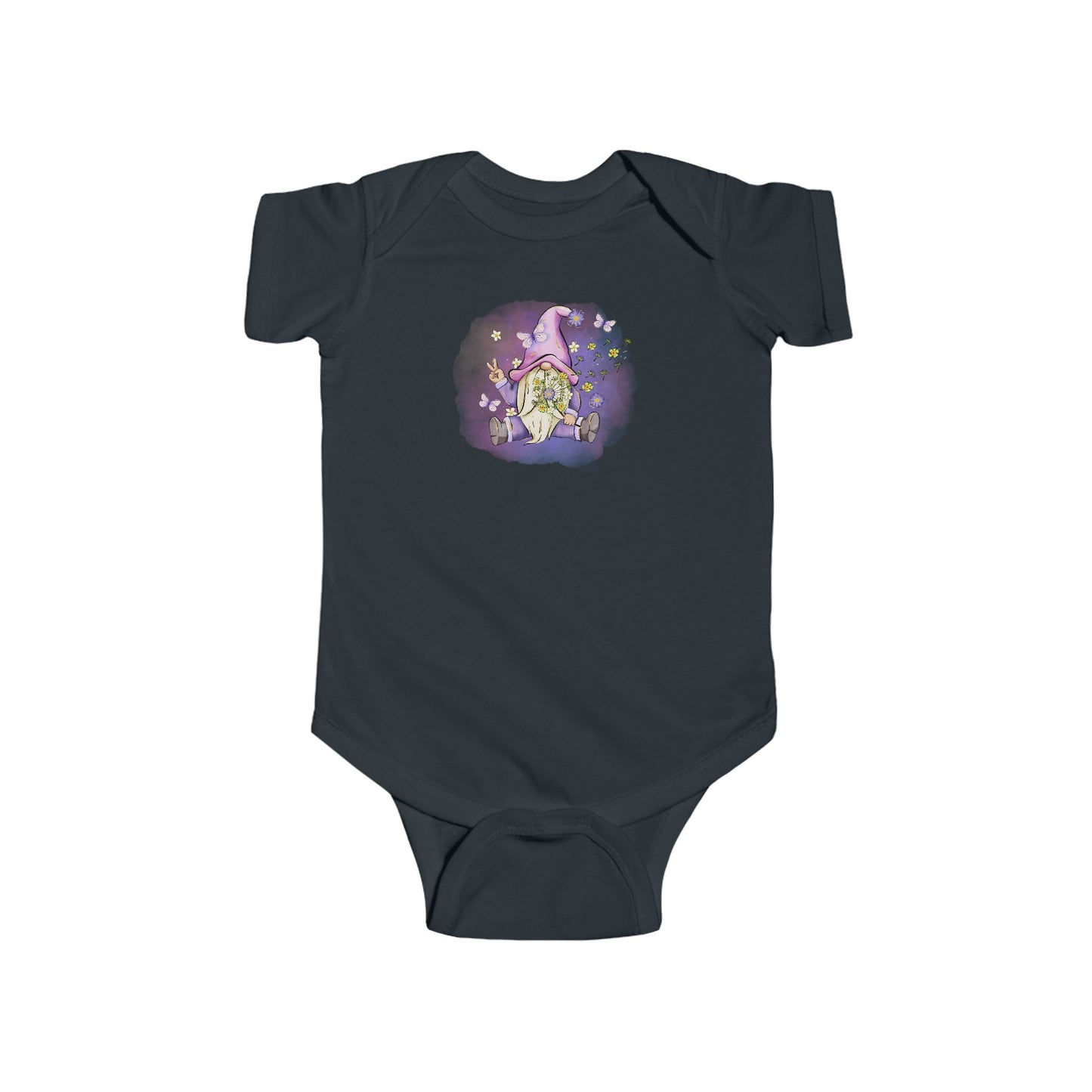 Purple Peace Gnome - Infant Fine Jersey Bodysuit
