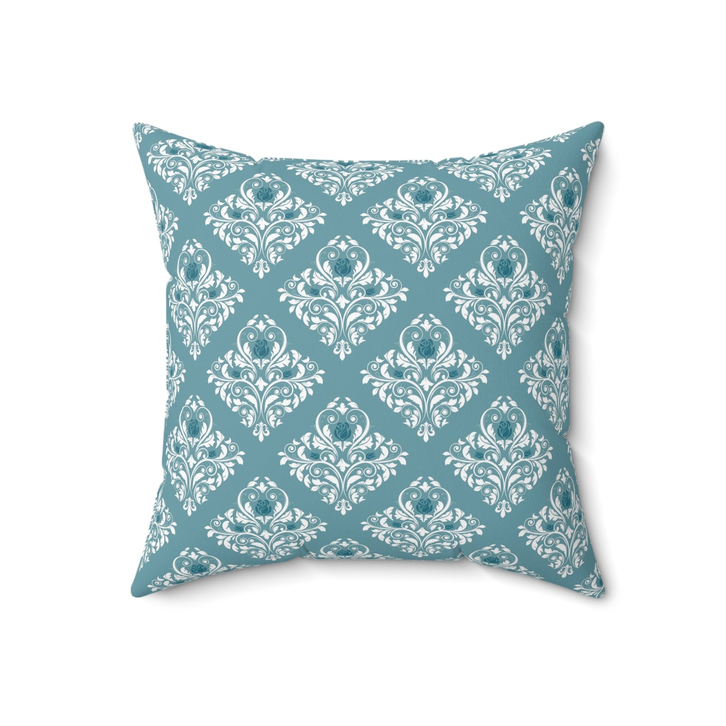 Teal Paris Pattern 10 - Faux Suede Square Pillow