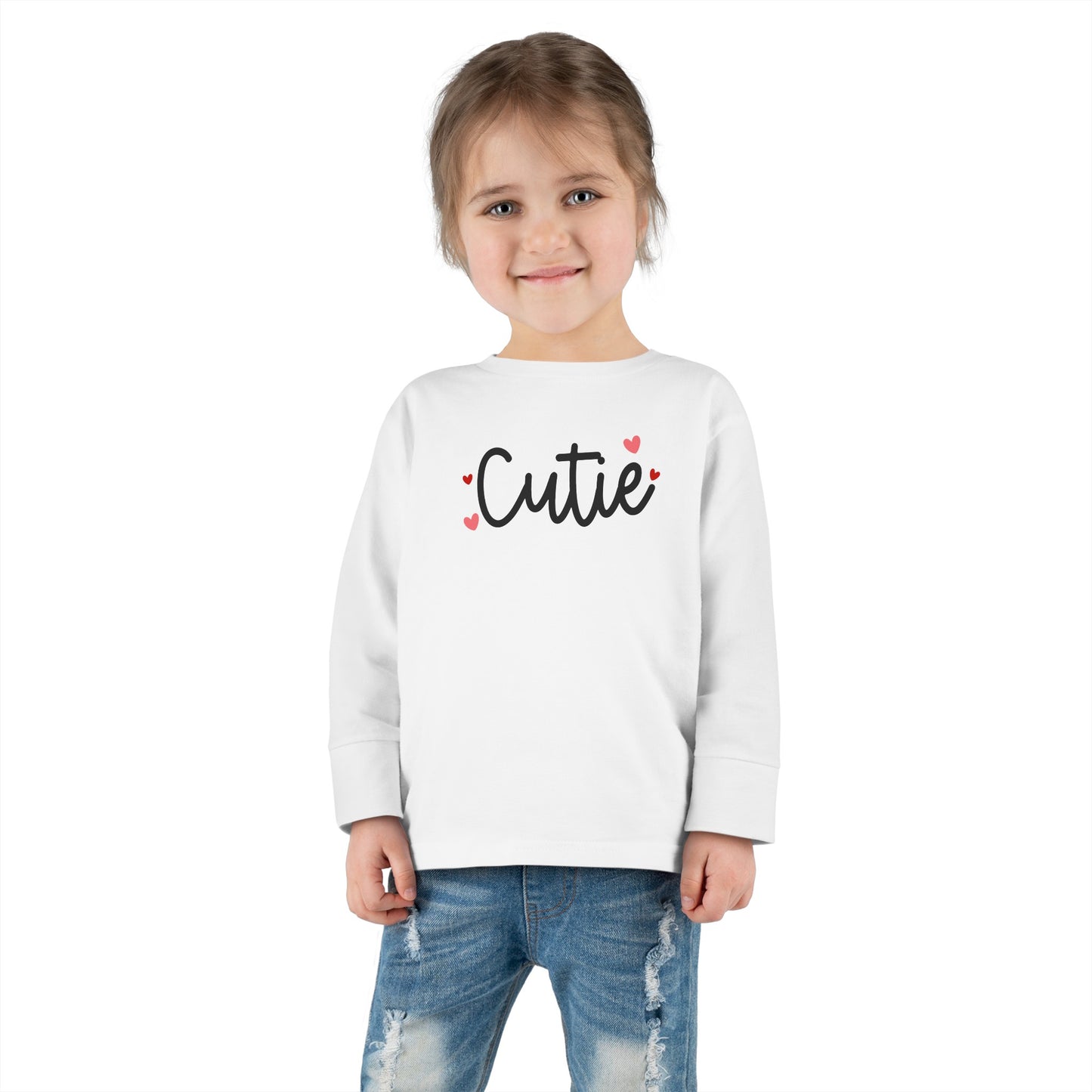 Cutie - Hearts - Toddler Long Sleeve Tee