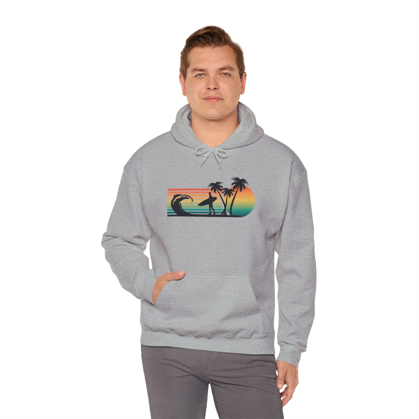 Unisex Heavy Blend Hooded Sweatshirt - Surfer Silhouette