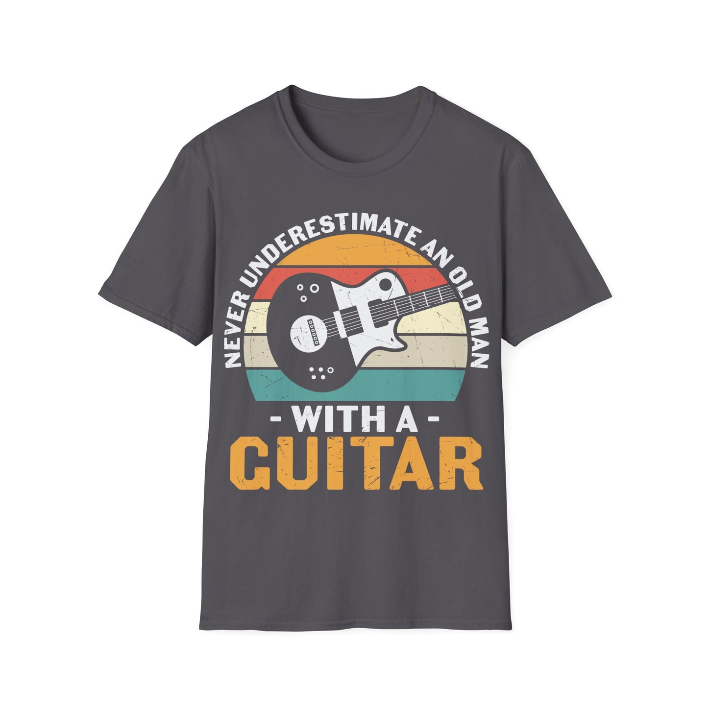 Never Underestimate an Old Man with a Guitar - Unisex Softstyle T-Shirt