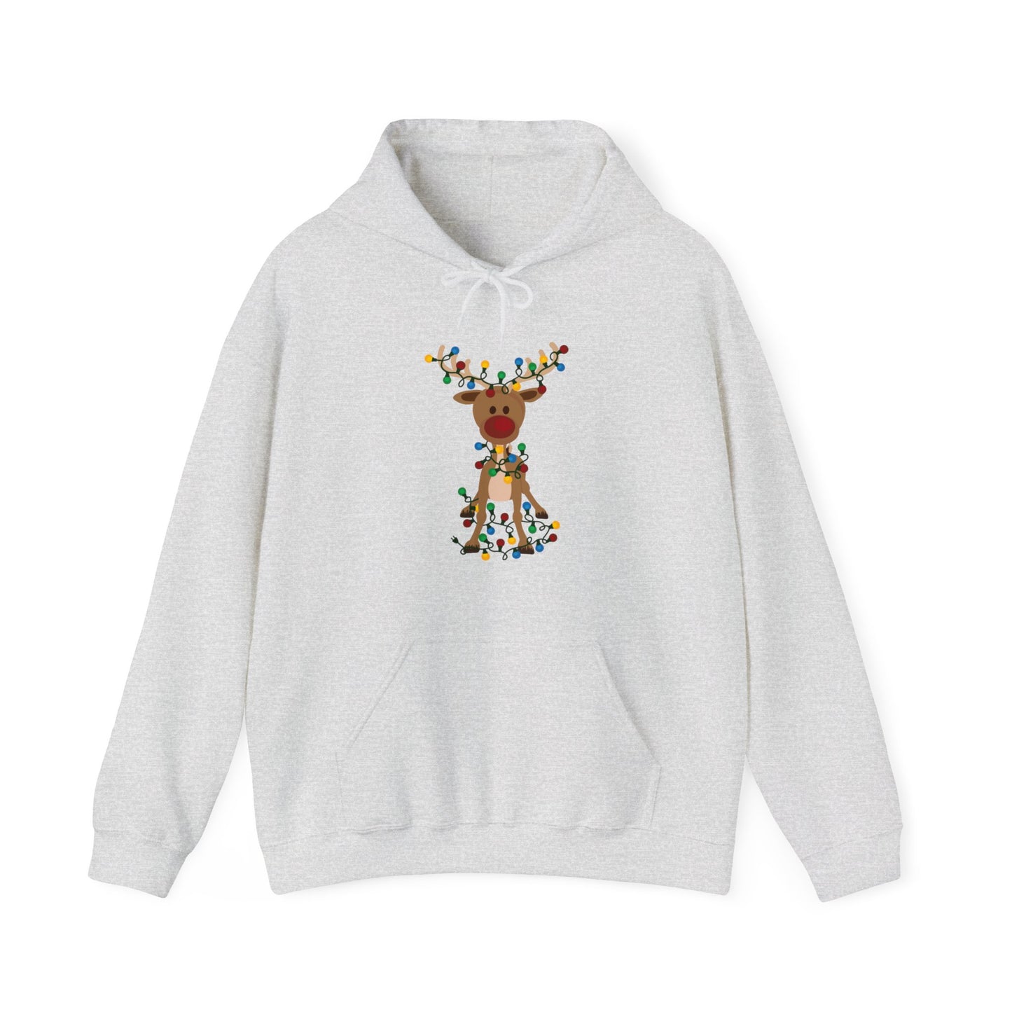Reindeer Covered in Christmas Lights - Funny Christmas - Unisex Heavy Blend™ Hooded Sweatshirt