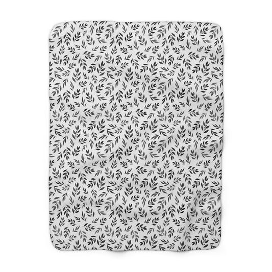 Black Watercolor 1 - Sherpa Fleece Blanket