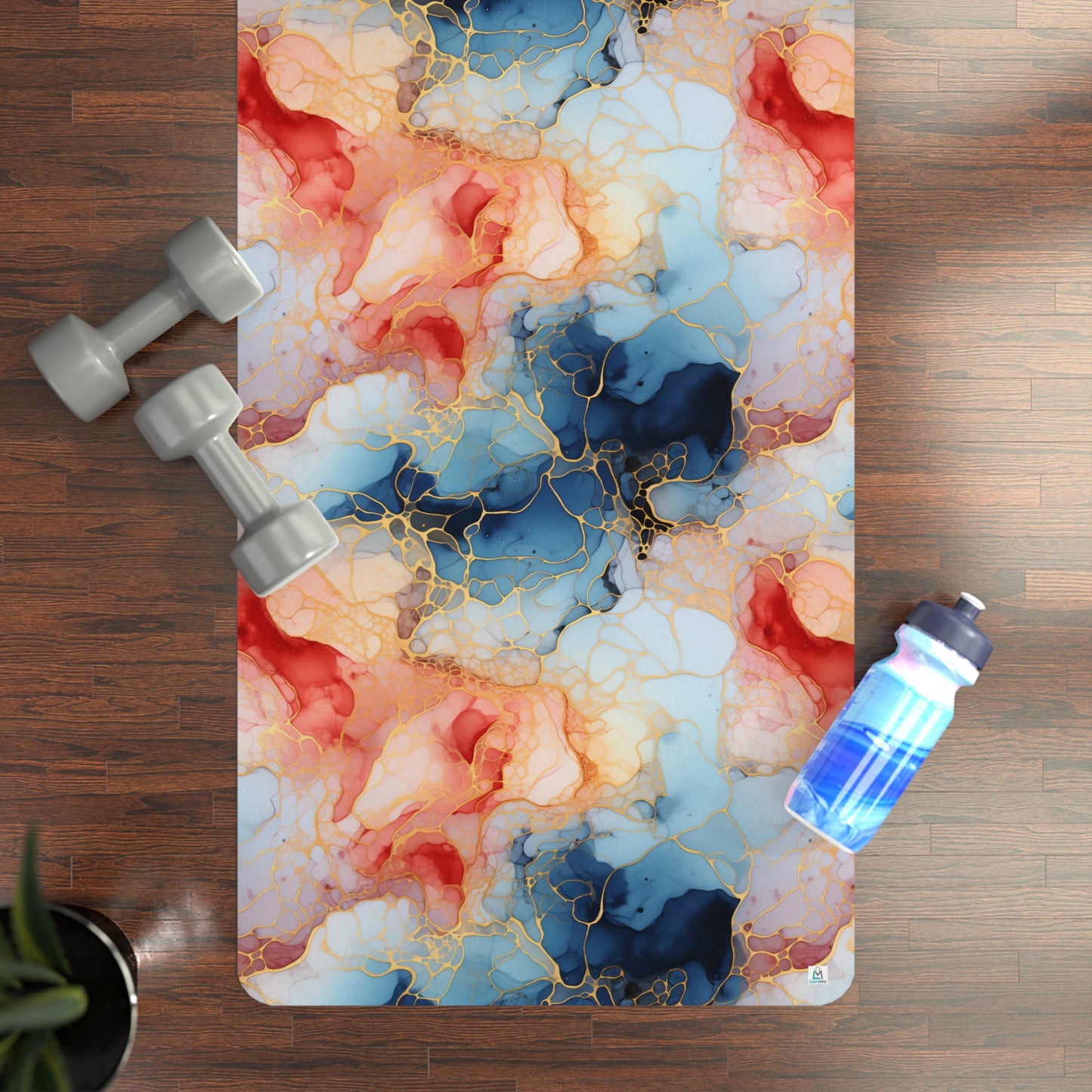 Beautiful Multi Watercolor 22 - Abstract Rainbow - Rubber Yoga Mat