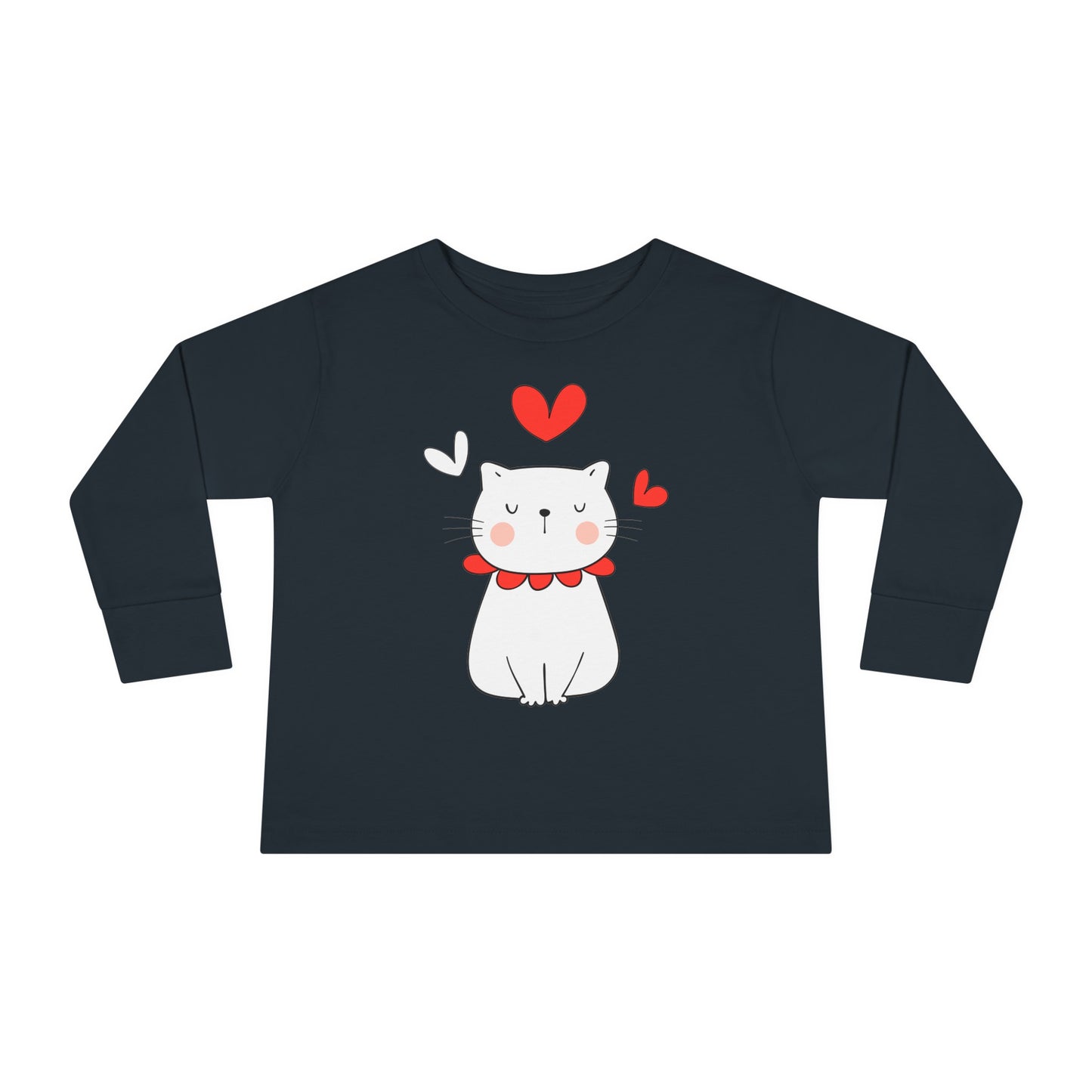 Cute Cat - Hearts 5 - Toddler Long Sleeve Tee