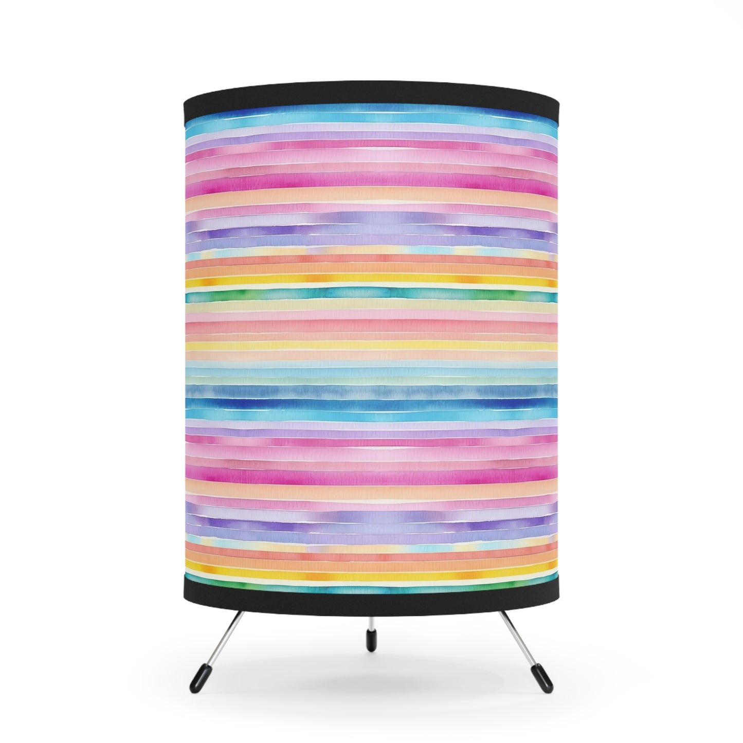 Rainbow Watercolor Horizontal - Tripod Lamp with High-Res Printed Shade, US\CA plug