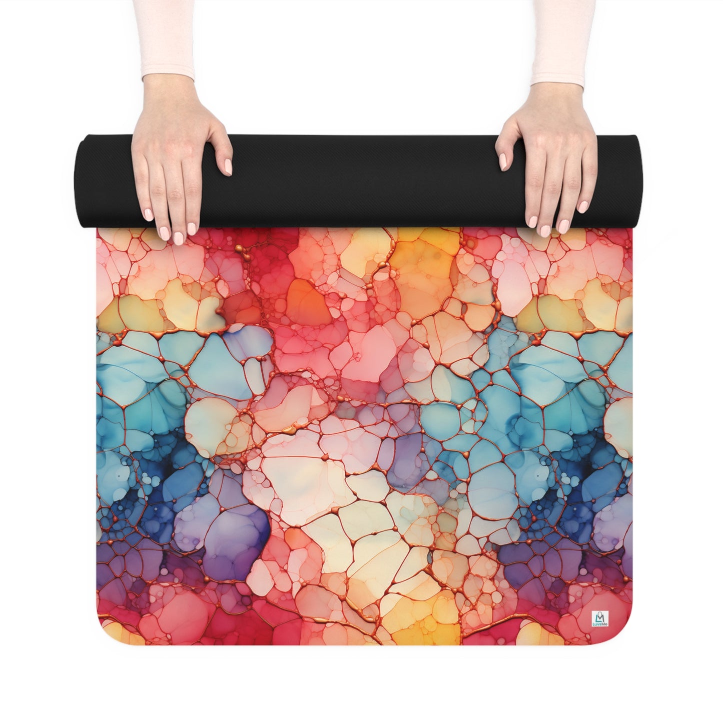 Beautiful Multi Watercolor 7 - Abstract Rainbow - Rubber Yoga Mat