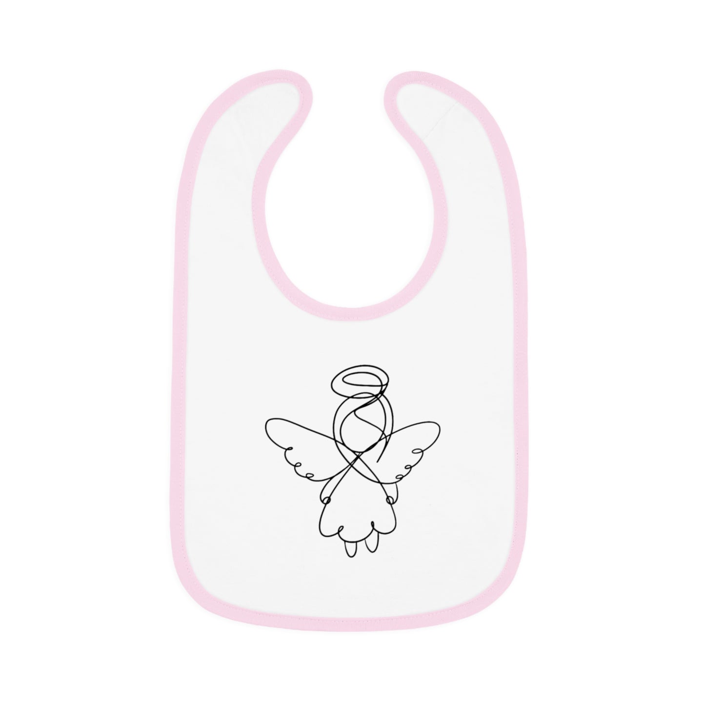 Hand Drawn Angel - Baby Contrast Trim Jersey Bib