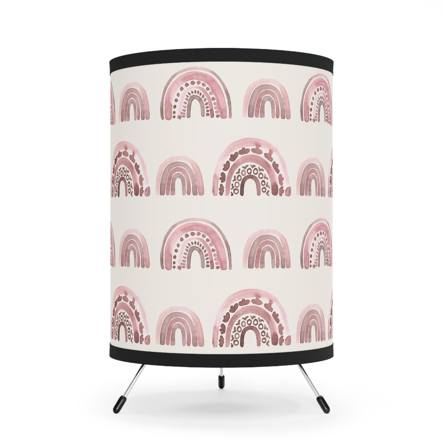 Pink Boho Rainbow Pattern 3 - Tripod Lamp with High-Res Printed Shade, US\CA plug