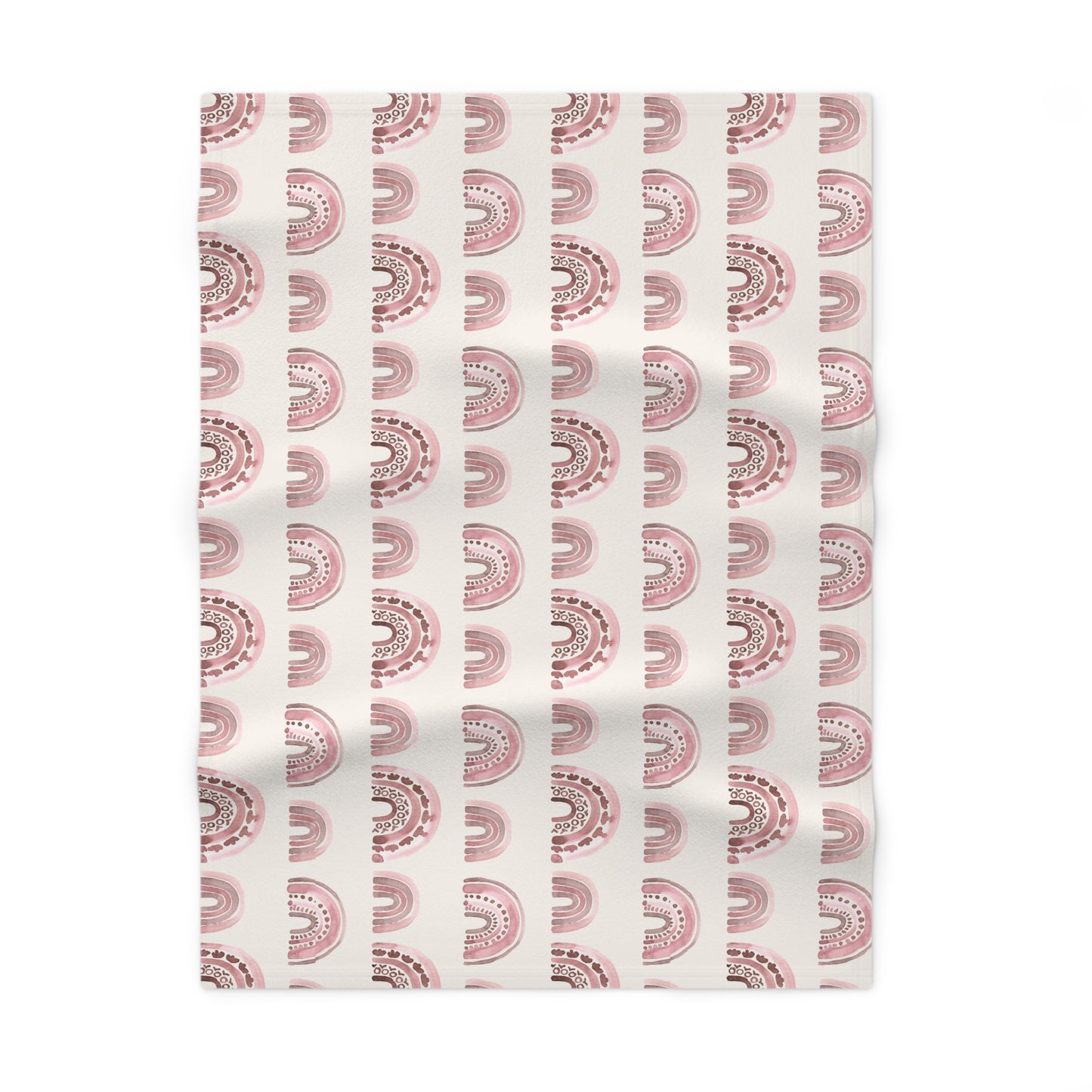 Pink Boho Rainbow Pattern 3 - Soft Fleece Baby Blanket