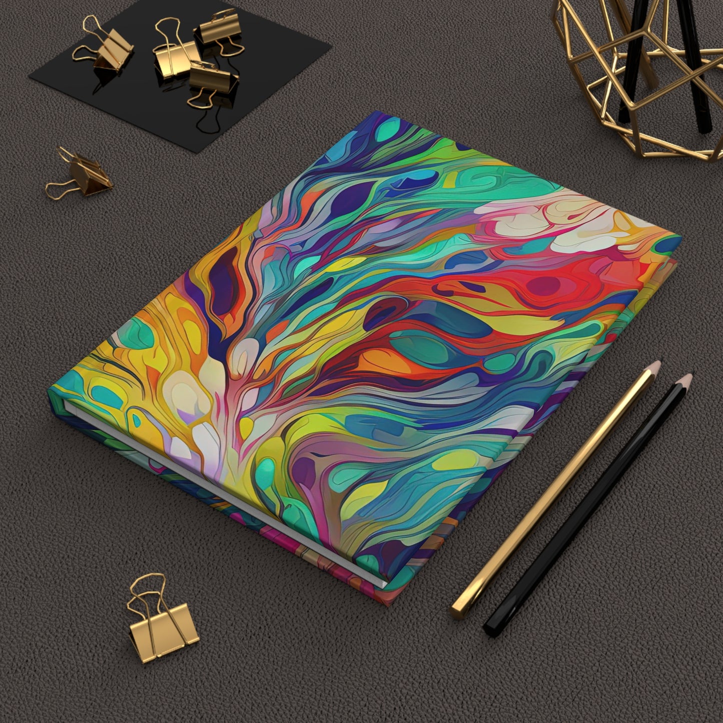 Vibrant Multicolor Abstract - Hardcover Lined Journal Matte