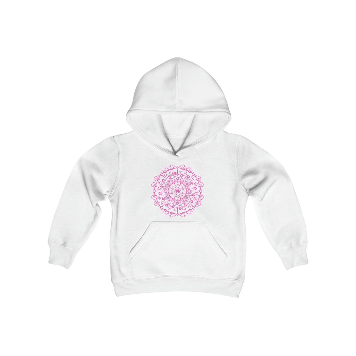 Pink Mandala - Pink Love - Youth Heavy Blend Hooded Sweatshirt