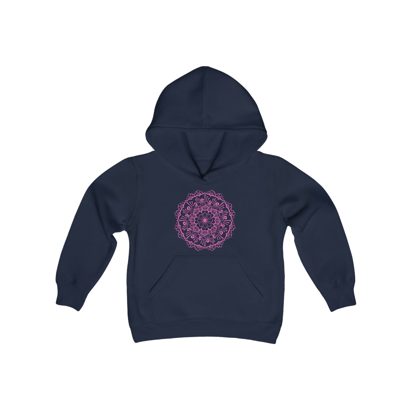Pink Mandala - Pink Love - Youth Heavy Blend Hooded Sweatshirt