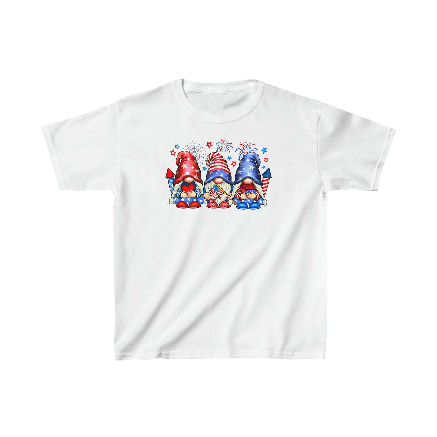Fireworks Gnomes - 4th of July - Independence Day - Kids Heavy Cotton Tee