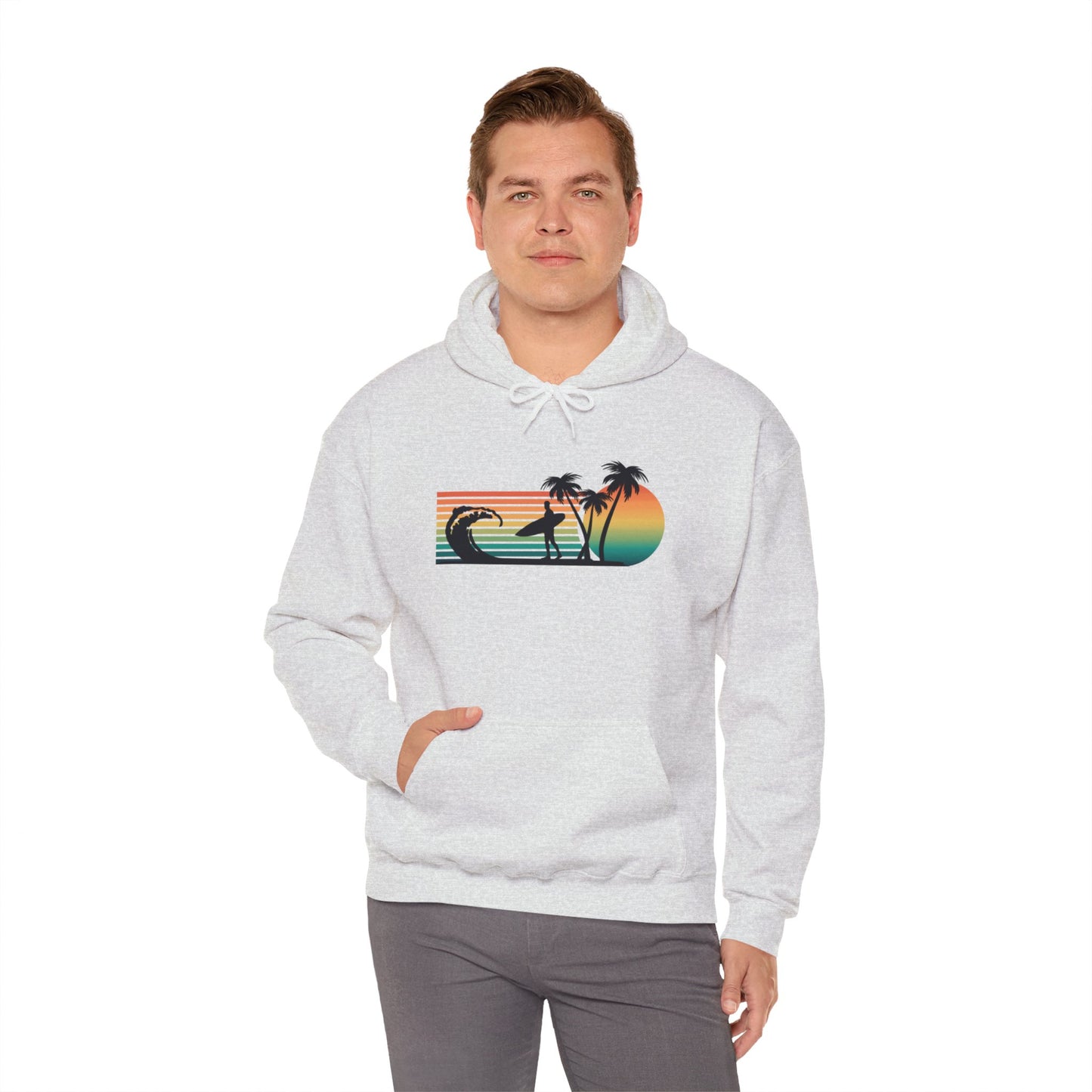 Unisex Heavy Blend Hooded Sweatshirt - Surfer Silhouette
