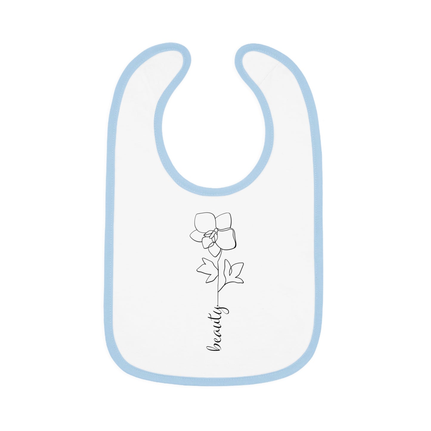 Beauty Flower - Baby Contrast Trim Jersey Bib