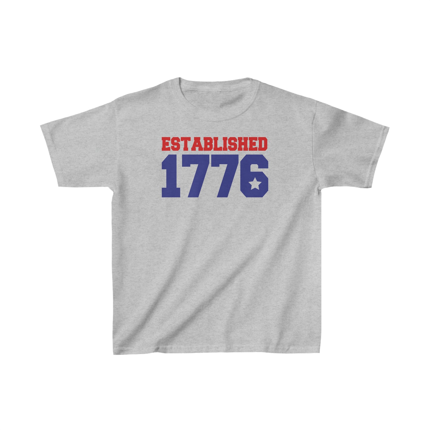 Established 1776 - American Flag - Red, White, and Blue - 4th of July - Independence Day - Kids Heavy Cotton Tee