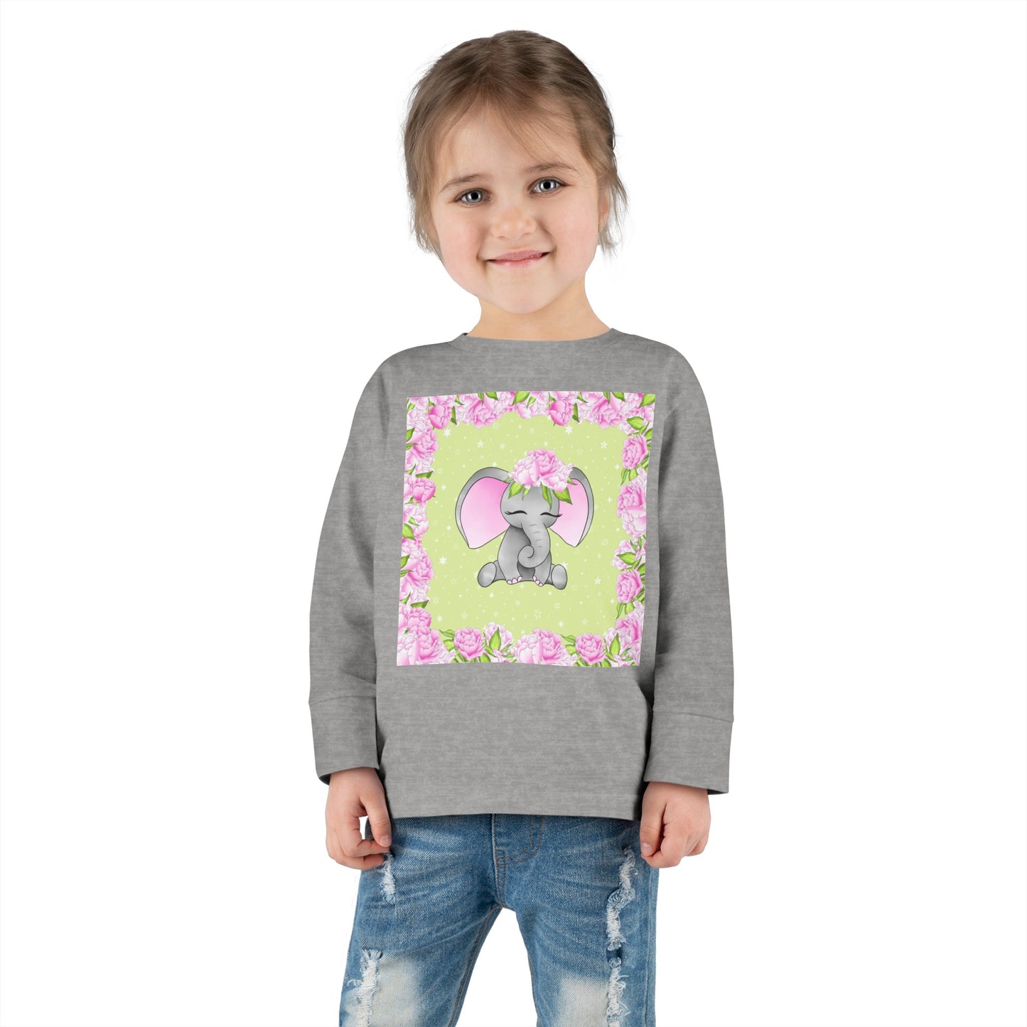 Pink Elephant - Toddler Long Sleeve Tee