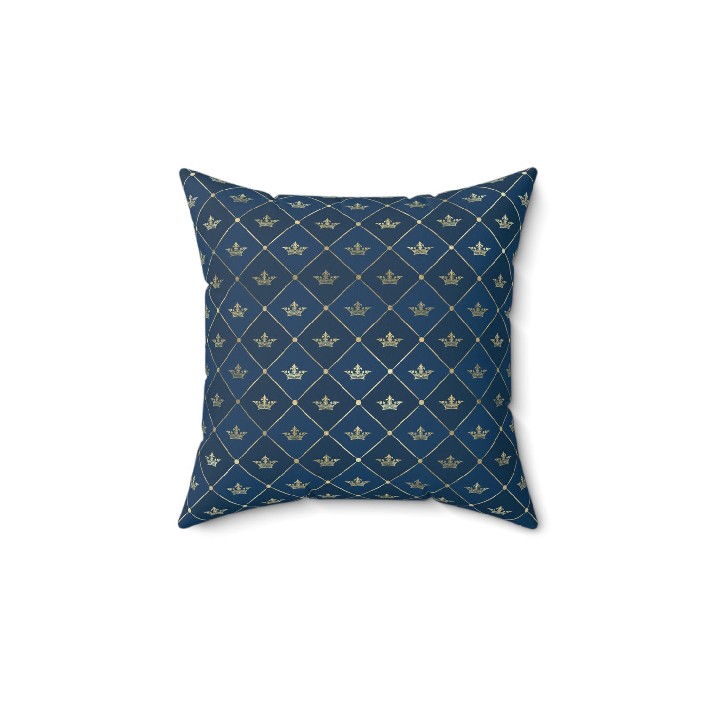 Blue and Gold Paris Pattern 19 - Faux Suede Square Pillow