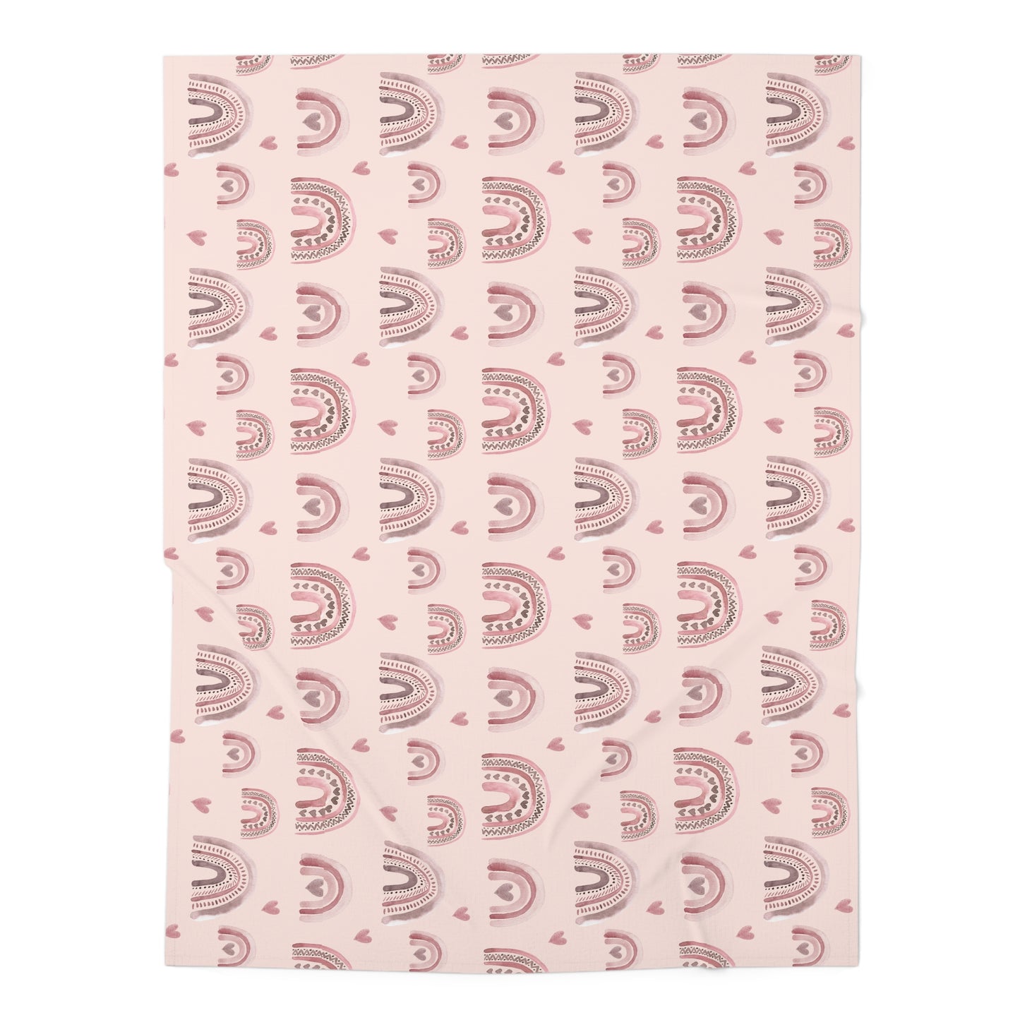 Pink Boho Rainbow Pattern 2 - Baby Swaddle Blanket