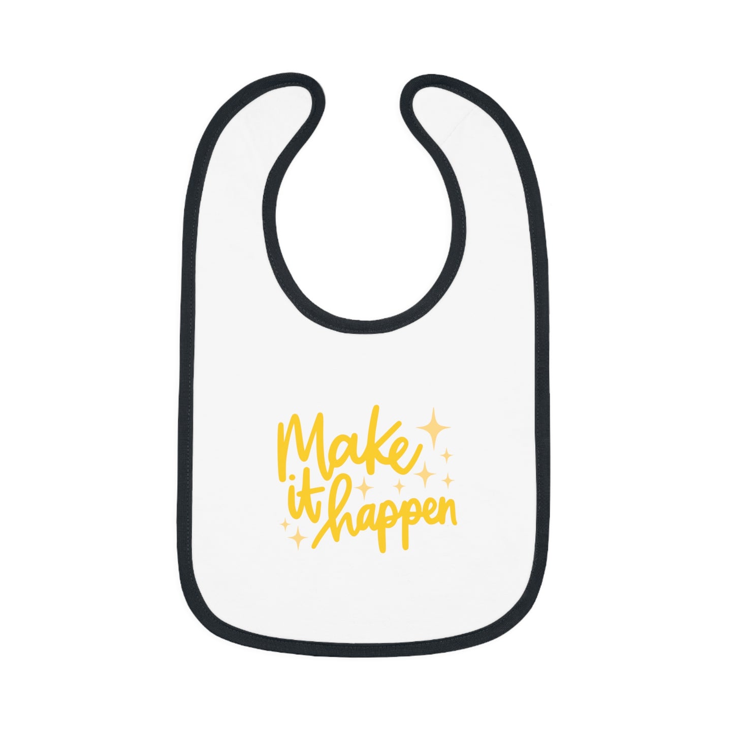 Make it Happen - Baby Contrast Trim Jersey Bib