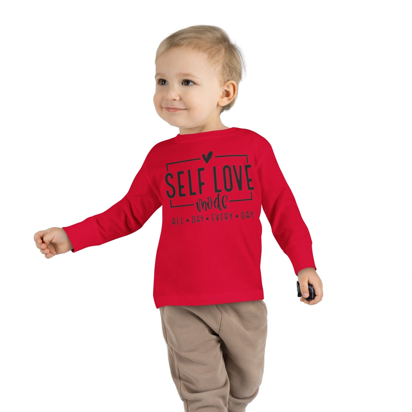 Self Love Mode - All Day Every Day - Heart - Toddler Long Sleeve Tee