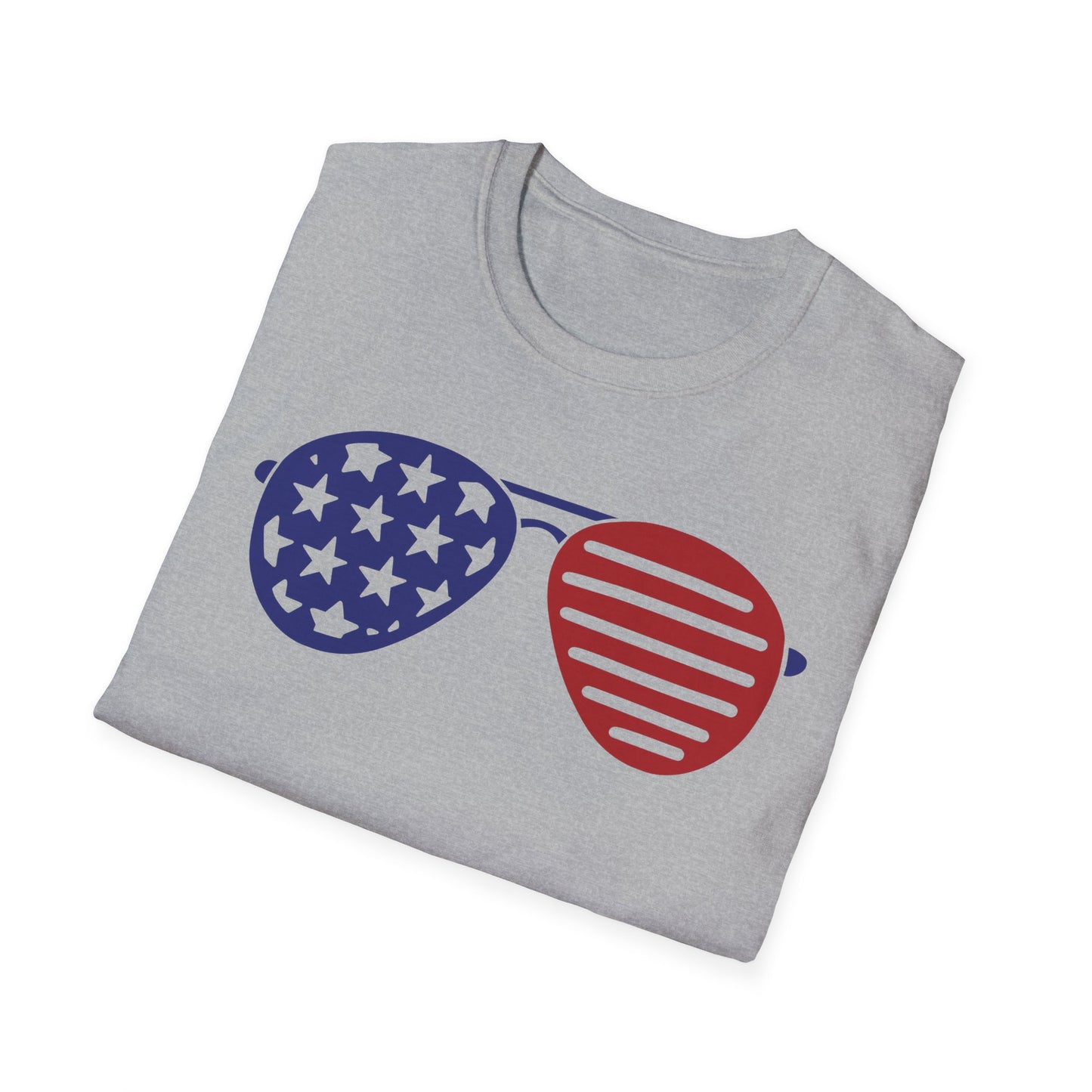 Sunglasses - American Flag - 4th of July - Independence Day - Unisex Softstyle T-Shirt