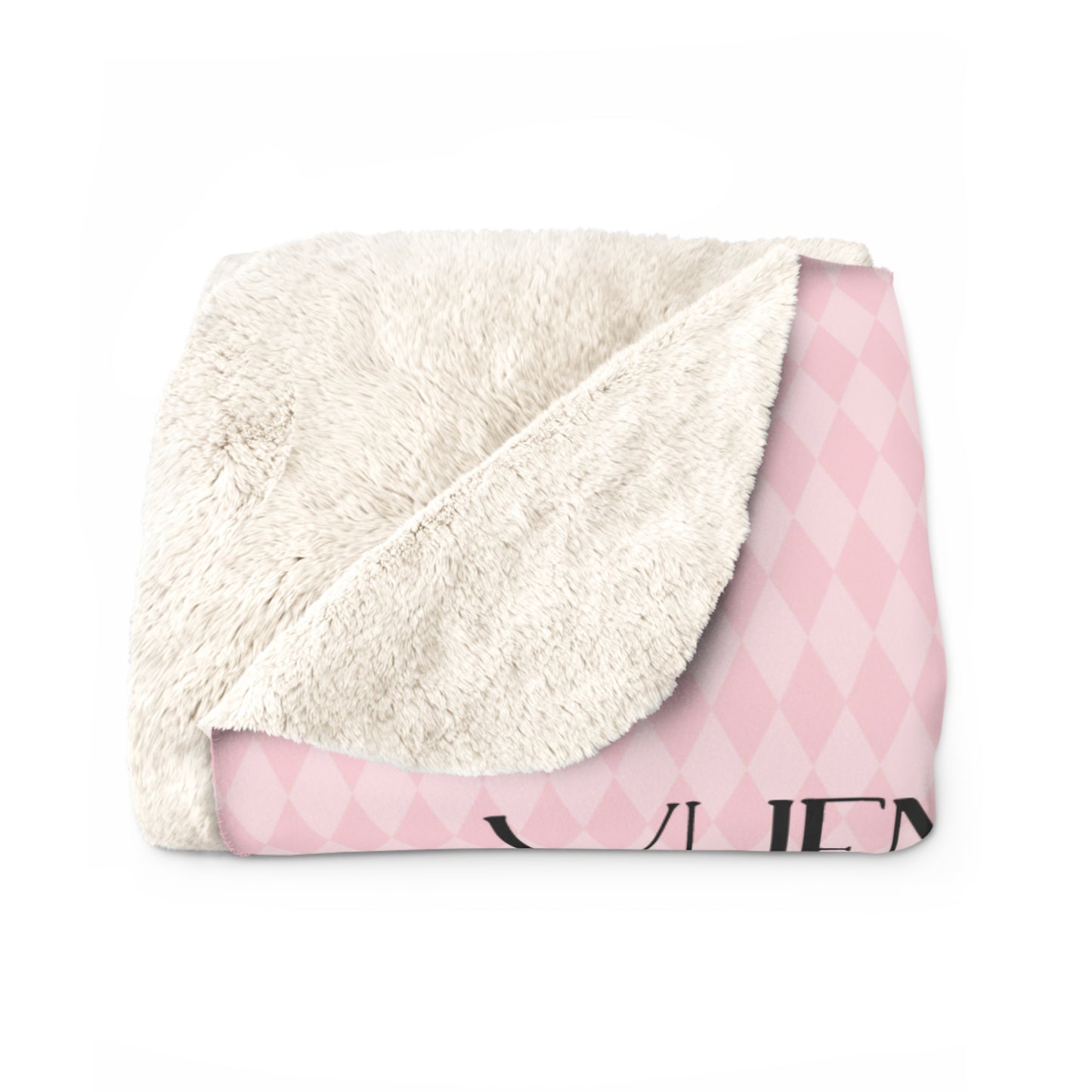 Beautiful, Cozy, Soft - Amazing - Pink Paris Harlequin 16 - When you love what you have... - Inspirational Quote - Sherpa Fleece Blanket
