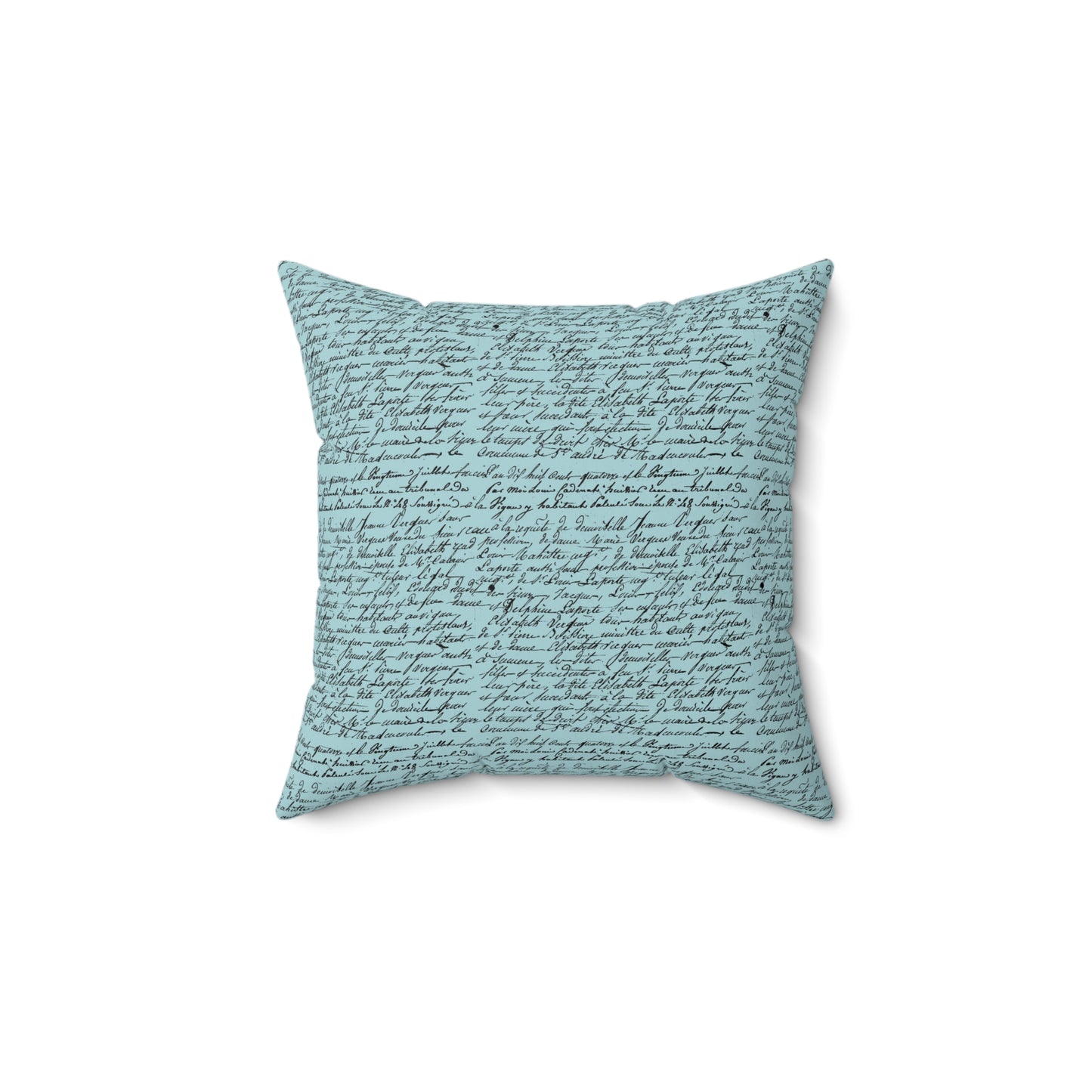Teal Paris Pattern 0 - Faux Suede Square Pillow