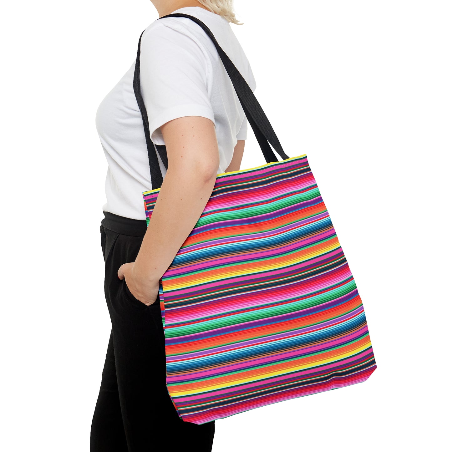 Multicolor Striped 7 - Practical, high-quality Tote Bag