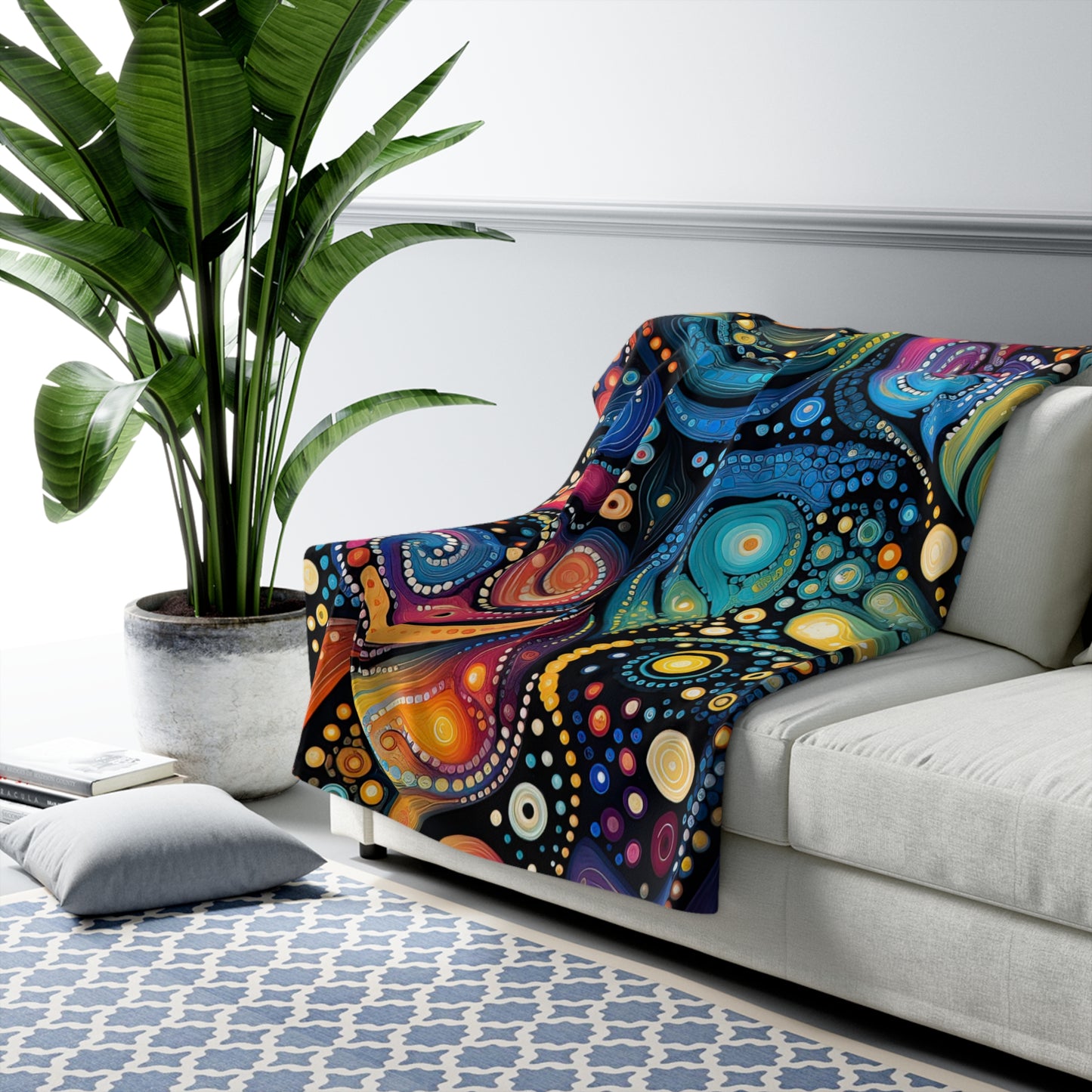 Beautiful, Cozy, Soft - Amazing Colorful Psychedelic Swirls 1.9 - Sherpa Fleece Blanket