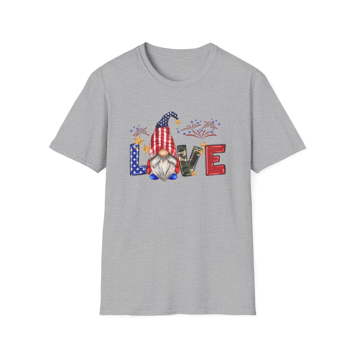 LOVE Gnomes - 4th of July - Independence Day - Unisex Softstyle T-Shirt