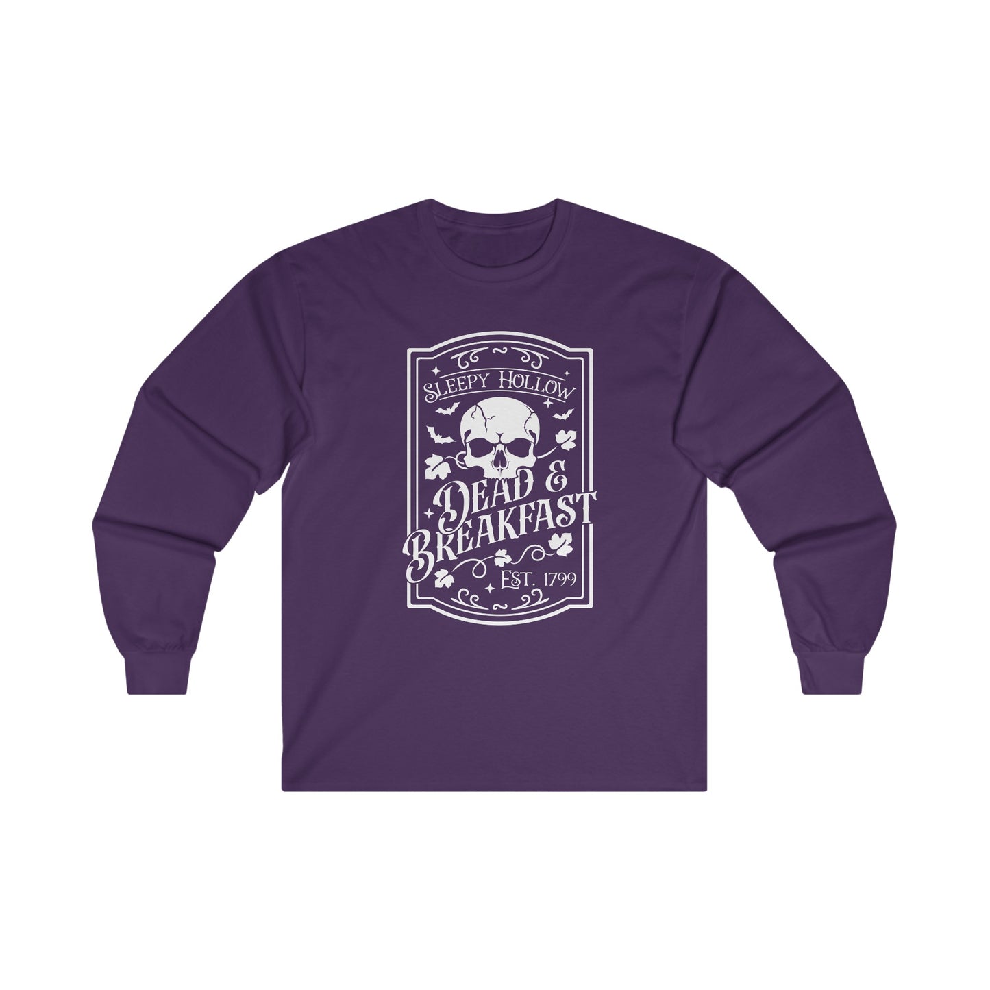Halloween - Sleepy Hollow Dead & Breakfast Est 1799 - Skull - Trick or Treat - Vintage - Ultra Cotton Long Sleeve Tee