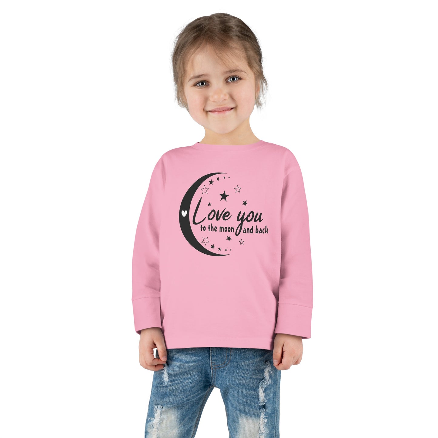 Love You to the Moon and Back - Stars - Heart - Toddler Long Sleeve Tee