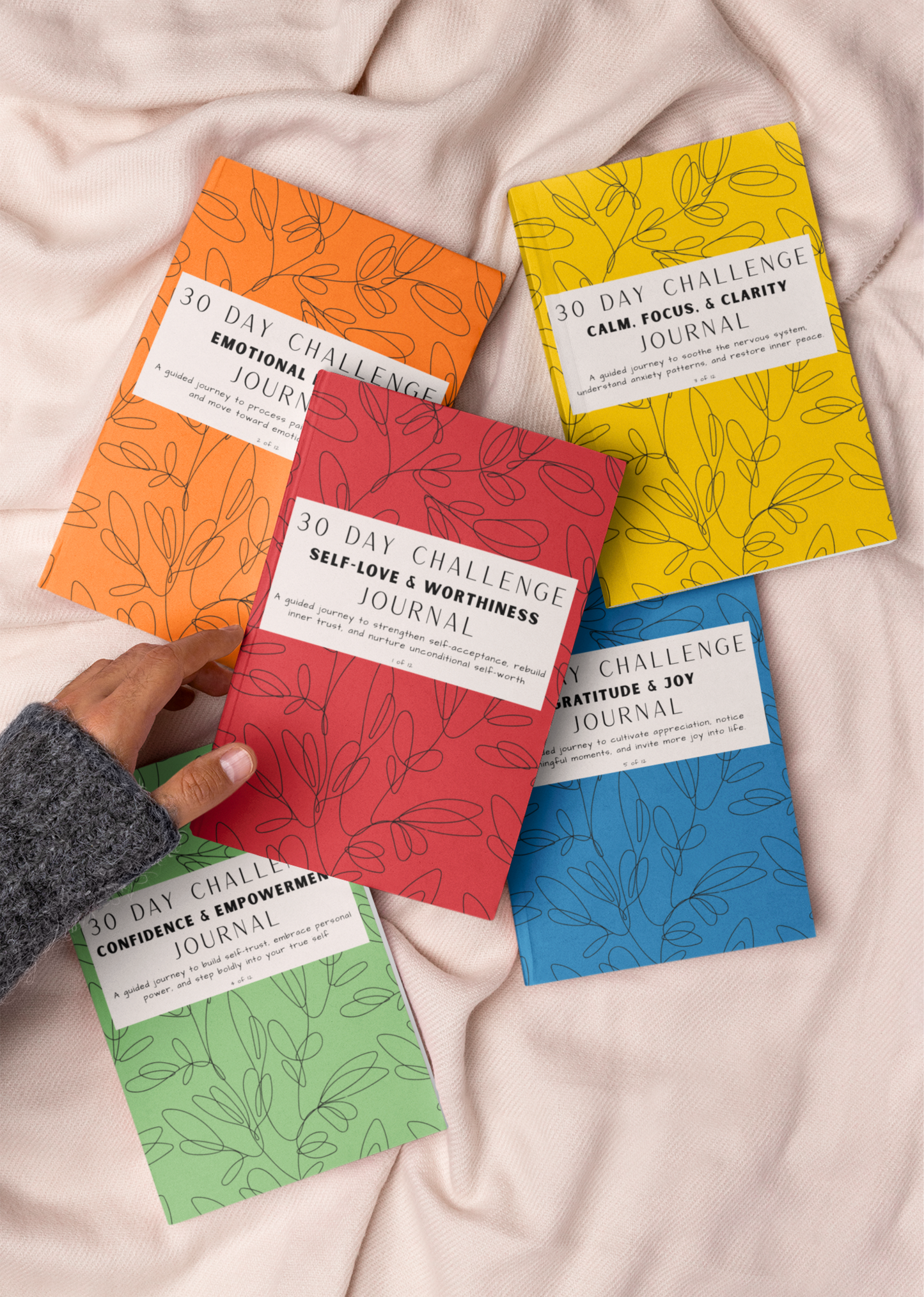 30 Day Challenge - Super Bundle - Complete Hardcover Set - 12 Journals + 12 Digital Downloads