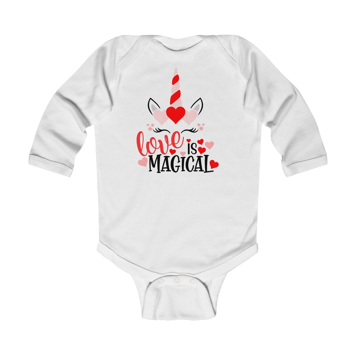 Cutest Unicorn - Love is Magical - Heart - Infant Long Sleeve Bodysuit