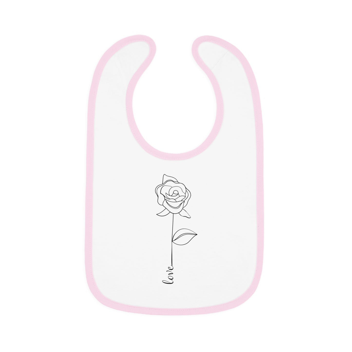 Love Rose - Baby Contrast Trim Jersey Bib