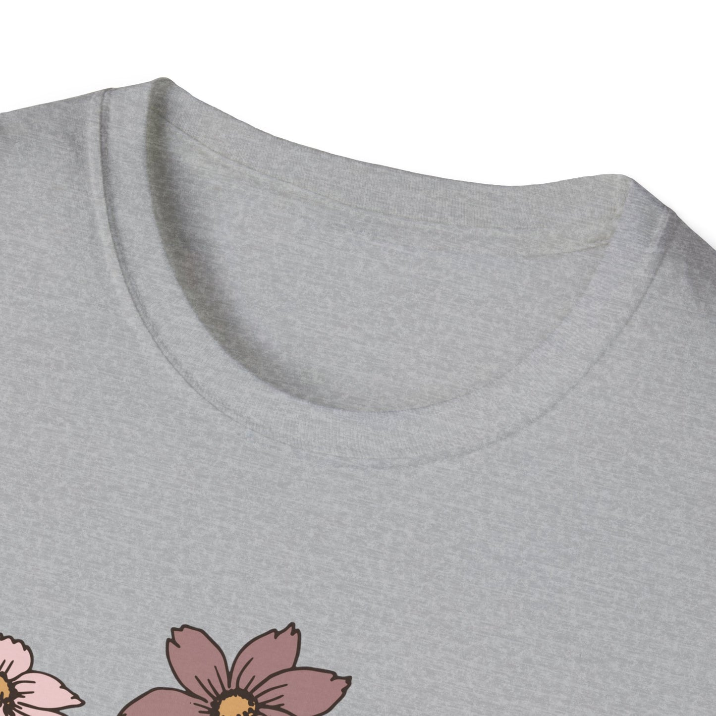 Vintage Cassette Tape with Flowers - Pink - Unisex Softstyle T-Shirt